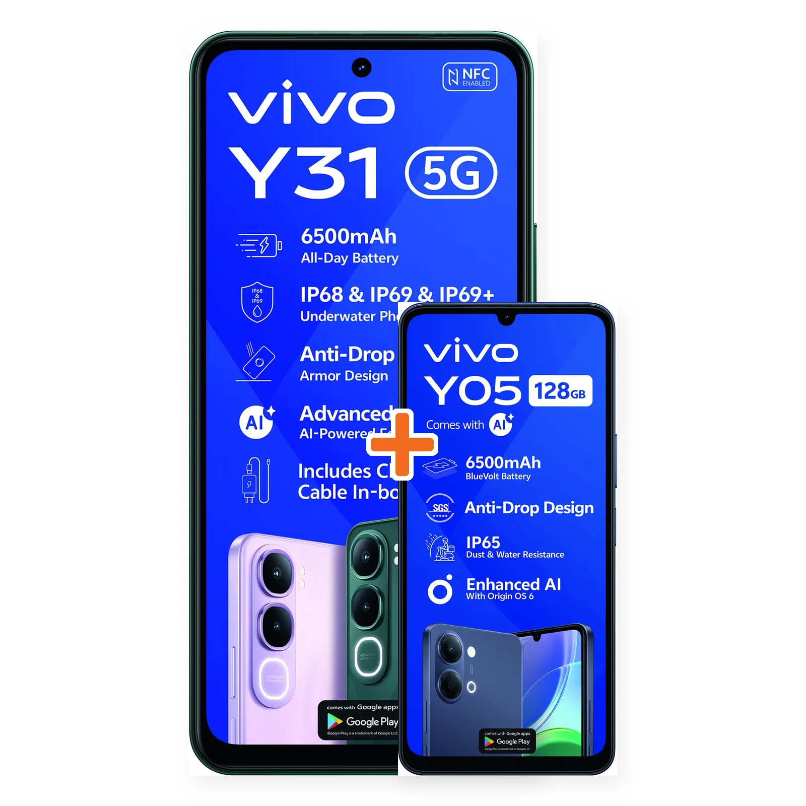 Y31 256GB + vivo Y05 128GB